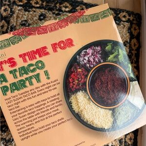 Kusini Heated Lazy Susan Taco Bar Set 6 Compartment 4 Holder 29oz Party Tray NEW